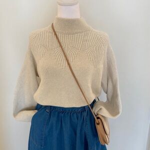 Tentree Knit Turtleneck Sweater | Soft Cream | Size M